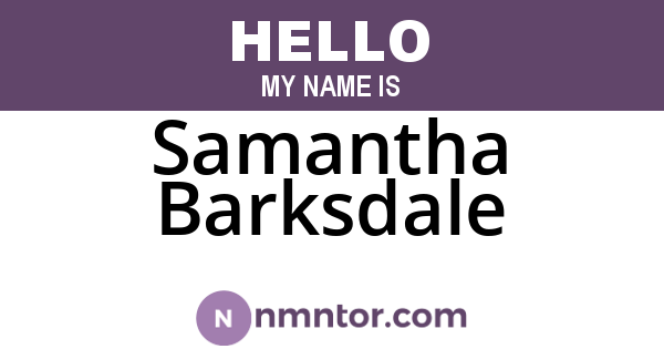 Samantha Barksdale