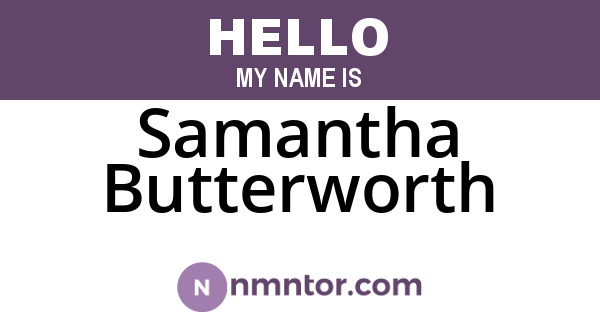Samantha Butterworth