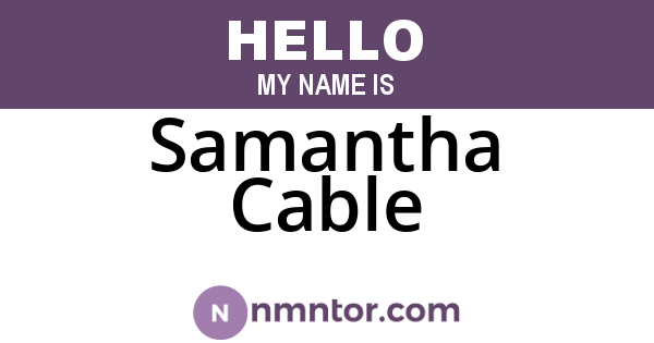 Samantha Cable