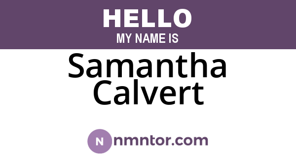 Samantha Calvert