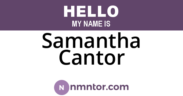 Samantha Cantor