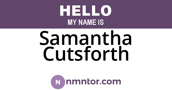 Samantha Cutsforth