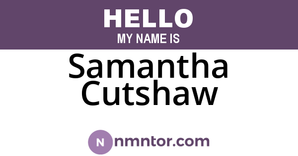 Samantha Cutshaw