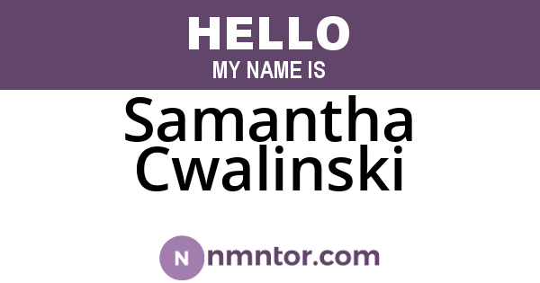 Samantha Cwalinski