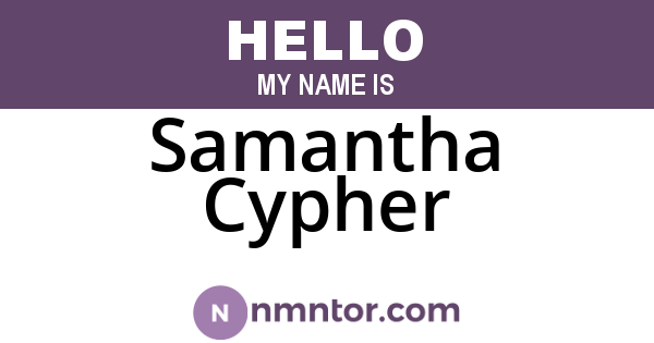 Samantha Cypher