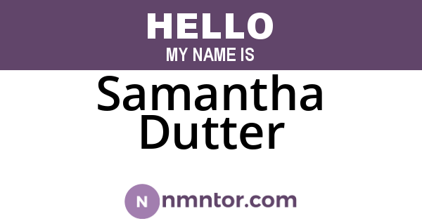 Samantha Dutter