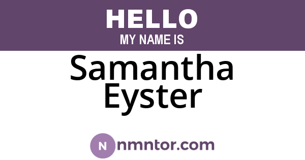 Samantha Eyster