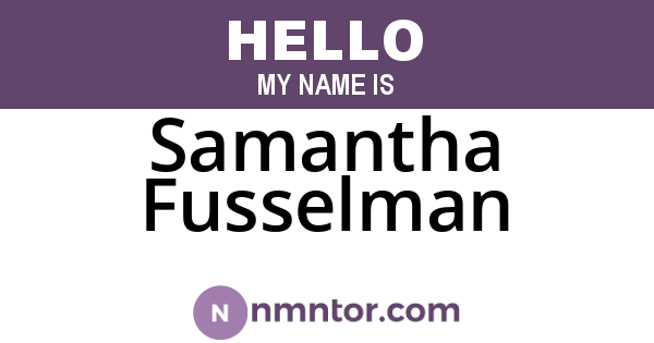 Samantha Fusselman