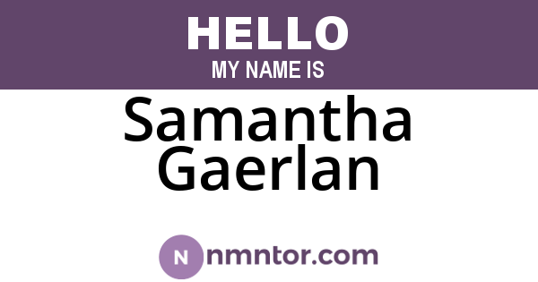 Samantha Gaerlan