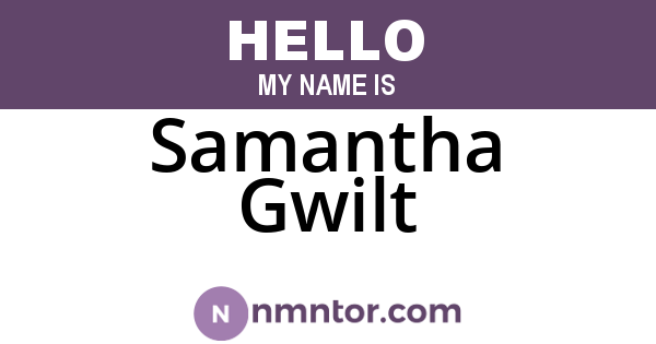 Samantha Gwilt
