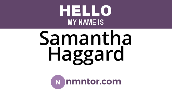 Samantha Haggard