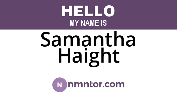 Samantha Haight