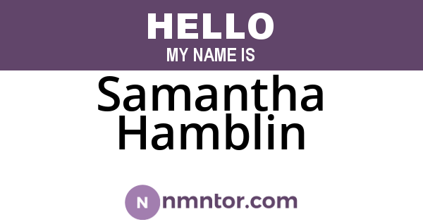 Samantha Hamblin