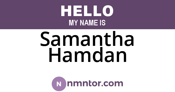 Samantha Hamdan
