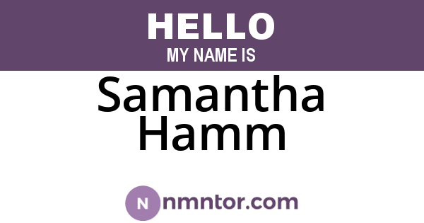 Samantha Hamm