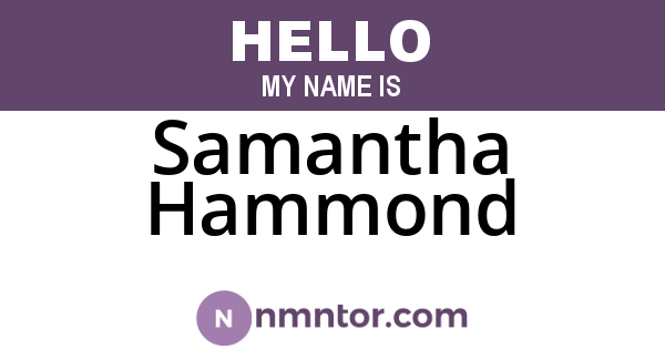 Samantha Hammond