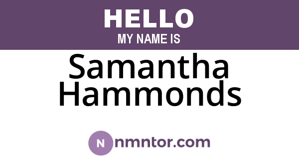Samantha Hammonds