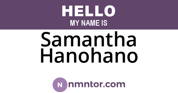 Samantha Hanohano
