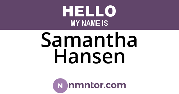 Samantha Hansen