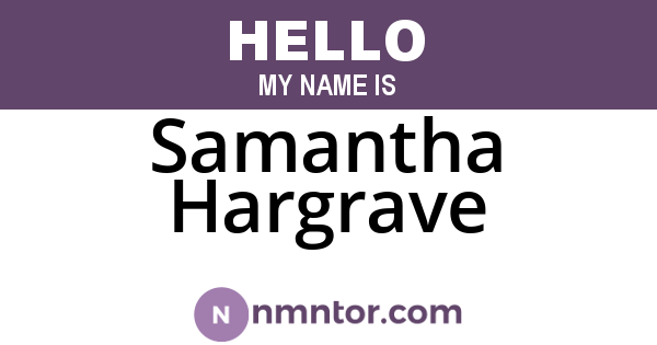 Samantha Hargrave