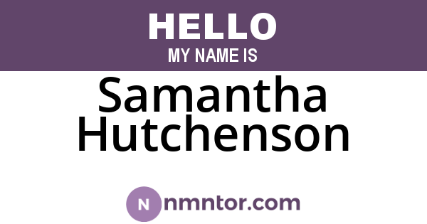 Samantha Hutchenson