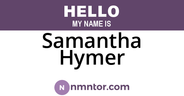 Samantha Hymer