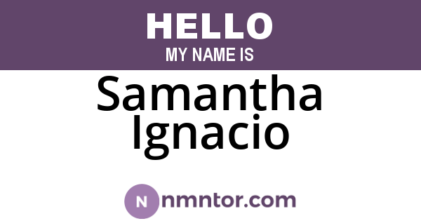 Samantha Ignacio