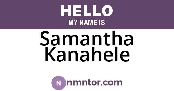 Samantha Kanahele