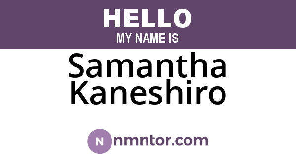 Samantha Kaneshiro