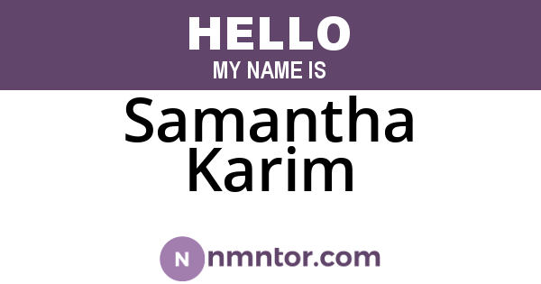 Samantha Karim
