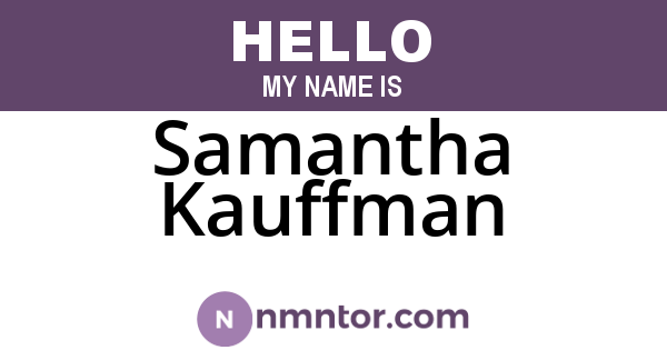 Samantha Kauffman