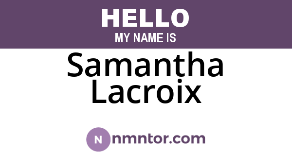 Samantha Lacroix