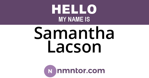 Samantha Lacson