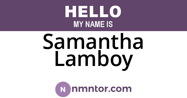 Samantha Lamboy
