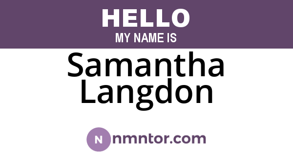 Samantha Langdon
