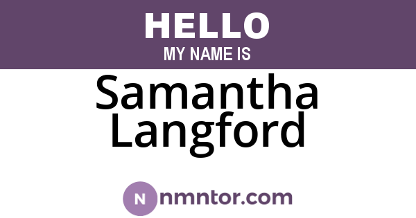 Samantha Langford