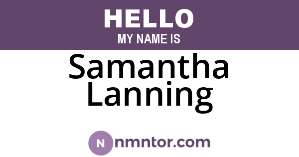 Samantha Lanning