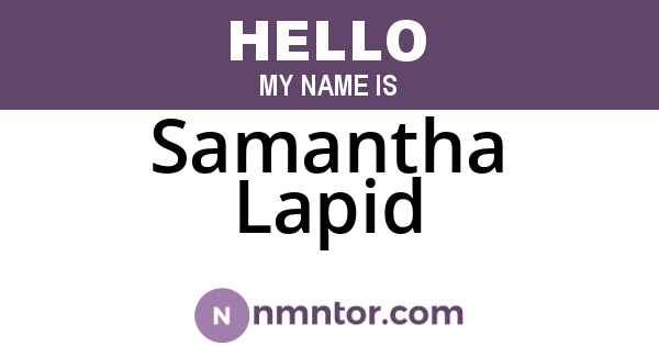 Samantha Lapid