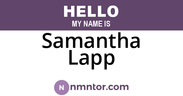 Samantha Lapp
