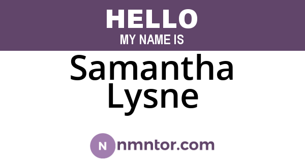 Samantha Lysne