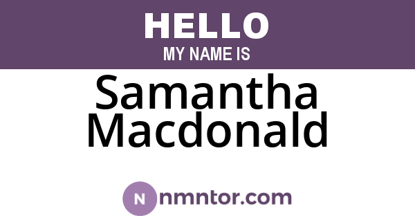 Samantha Macdonald