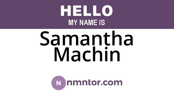 Samantha Machin