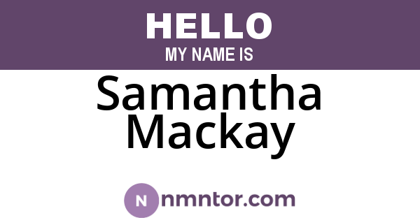 Samantha Mackay