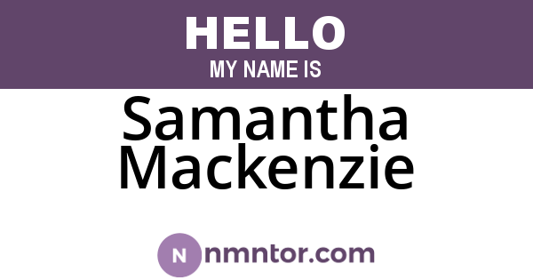 Samantha Mackenzie