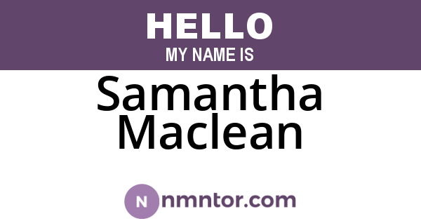 Samantha Maclean