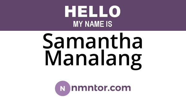 Samantha Manalang