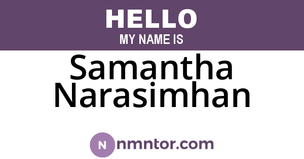 Samantha Narasimhan