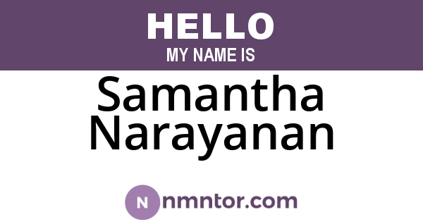 Samantha Narayanan