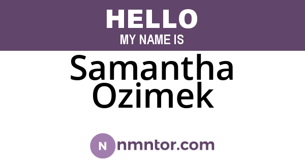 Samantha Ozimek