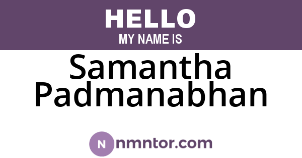 Samantha Padmanabhan